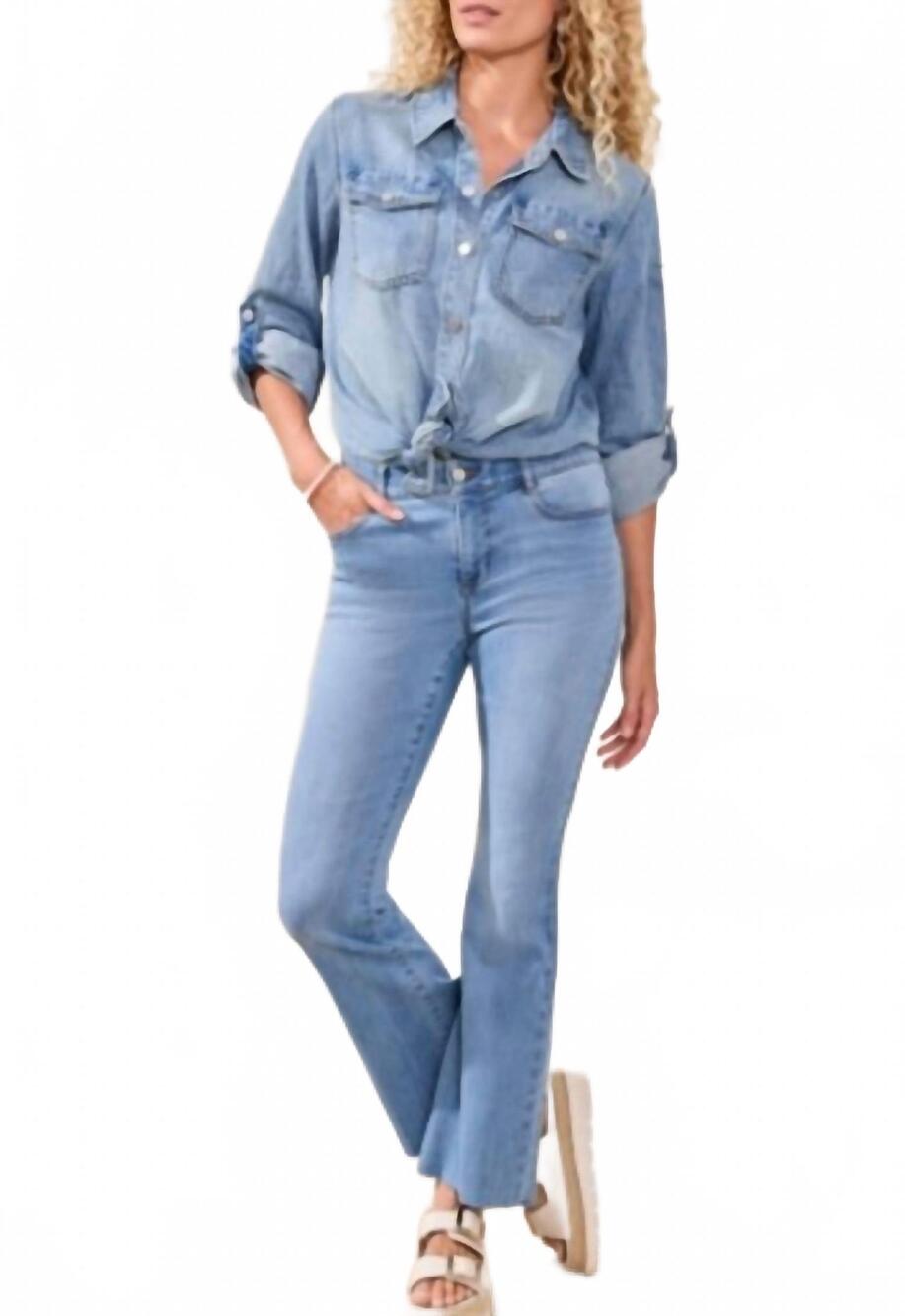 NEW TRIBAL audrey hugging flare jeans in coastal blue